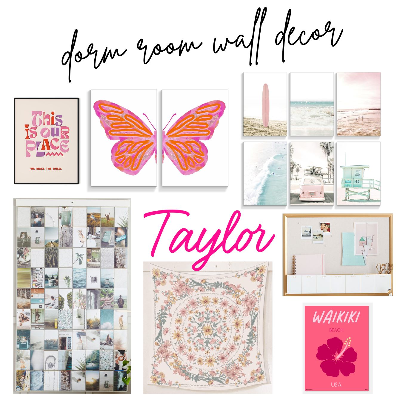 dorm room wall decor ideas for girls