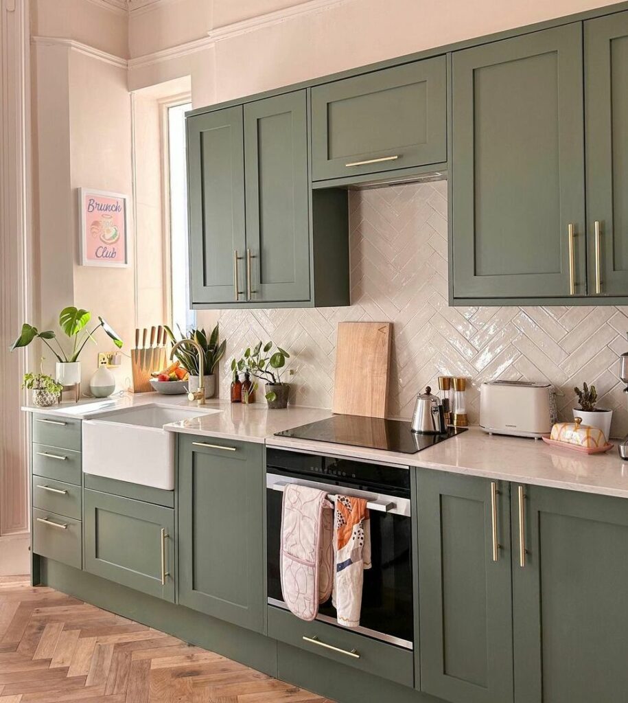 farrow & ball green smoke kitchen