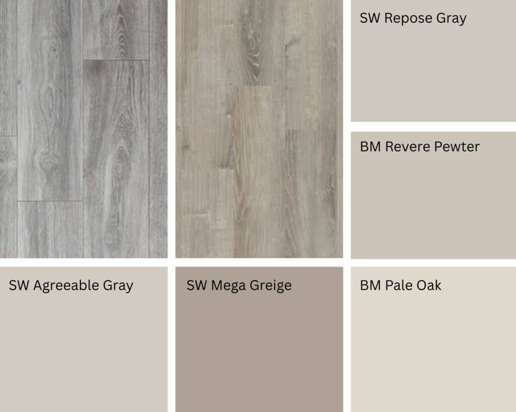 greige wall color for gray floors