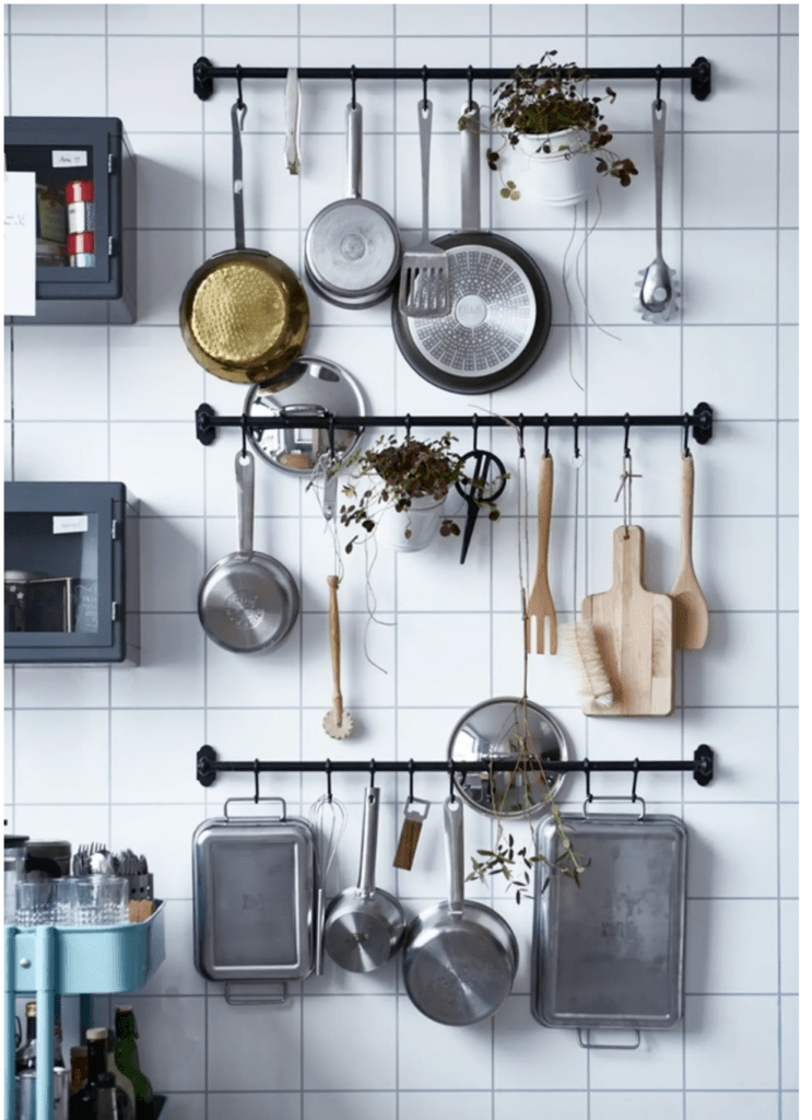 kitchen wall hooks for pots and pans