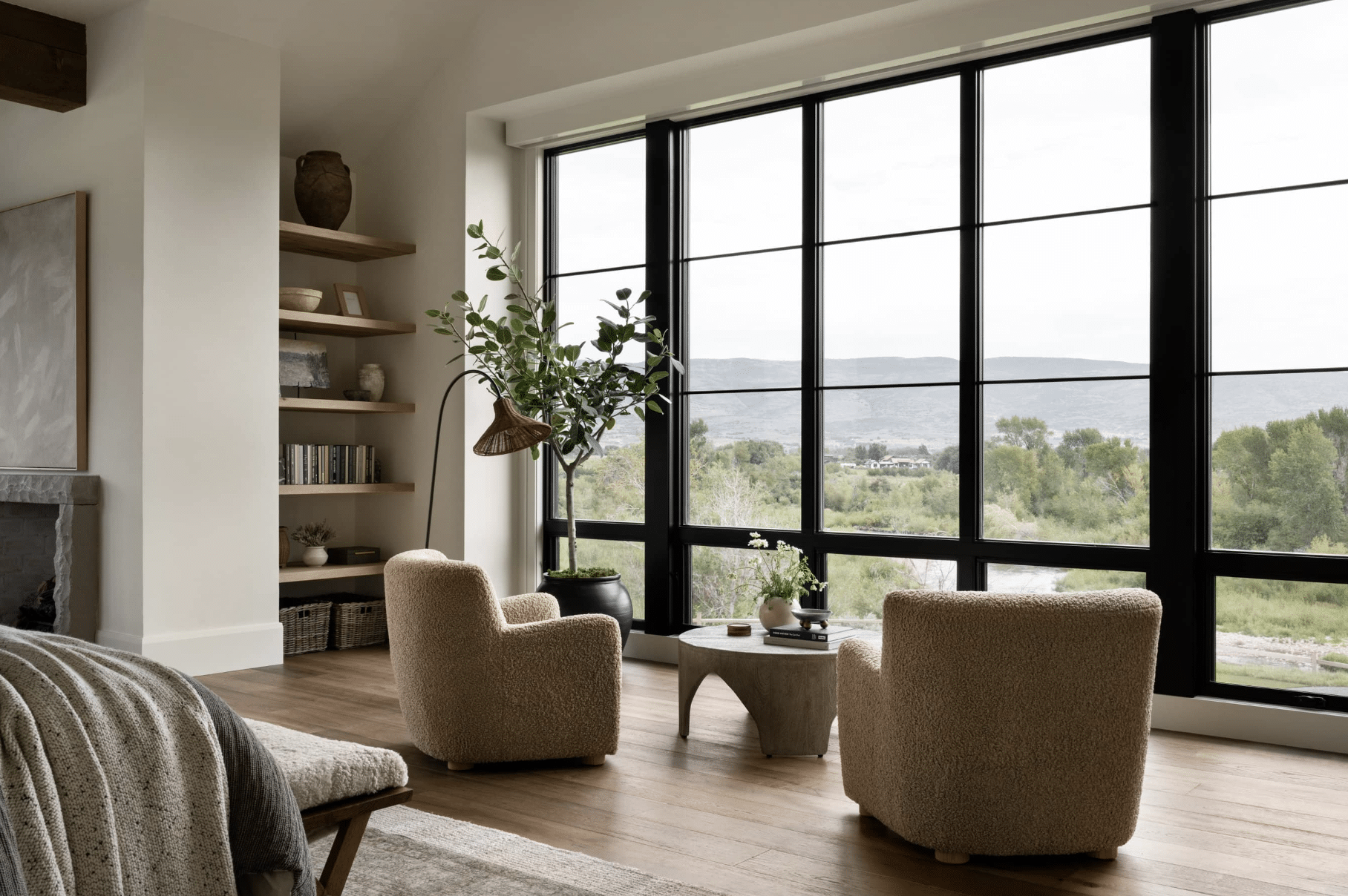 california casual bedroom with indoor outdoor living