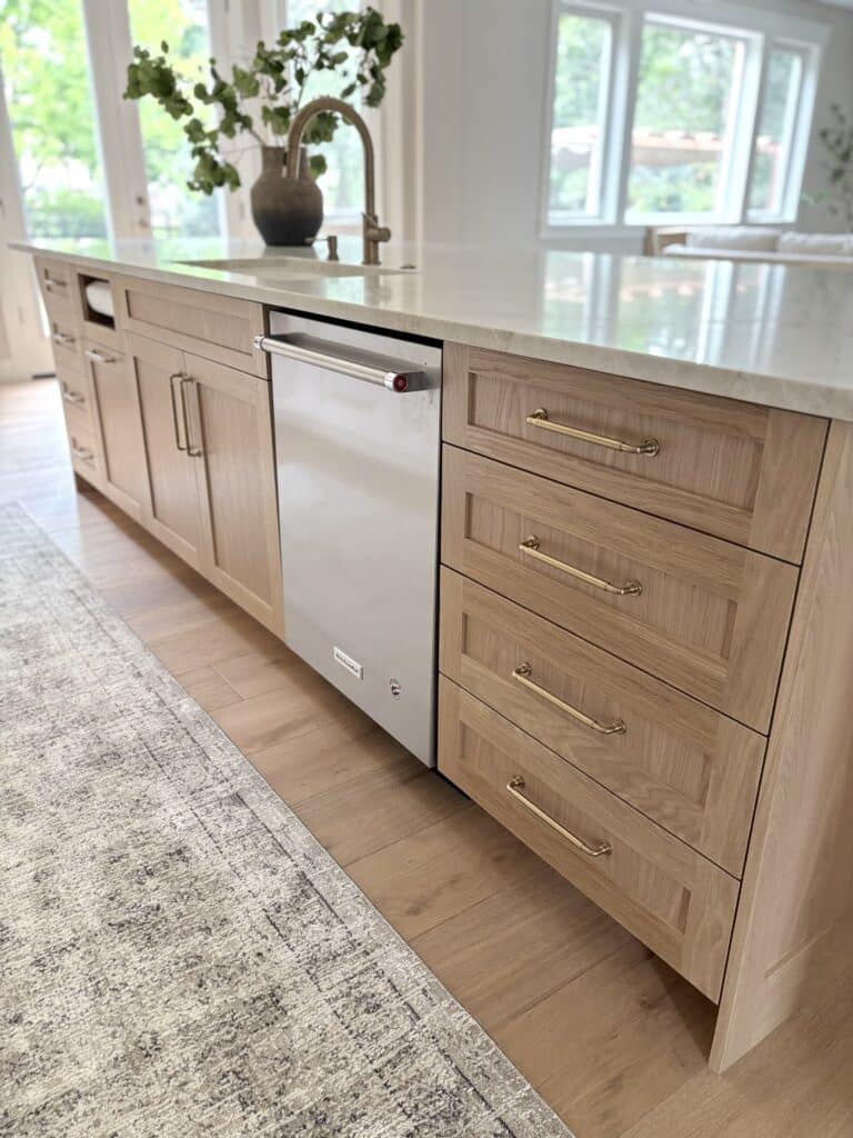 white oak kitchen island
