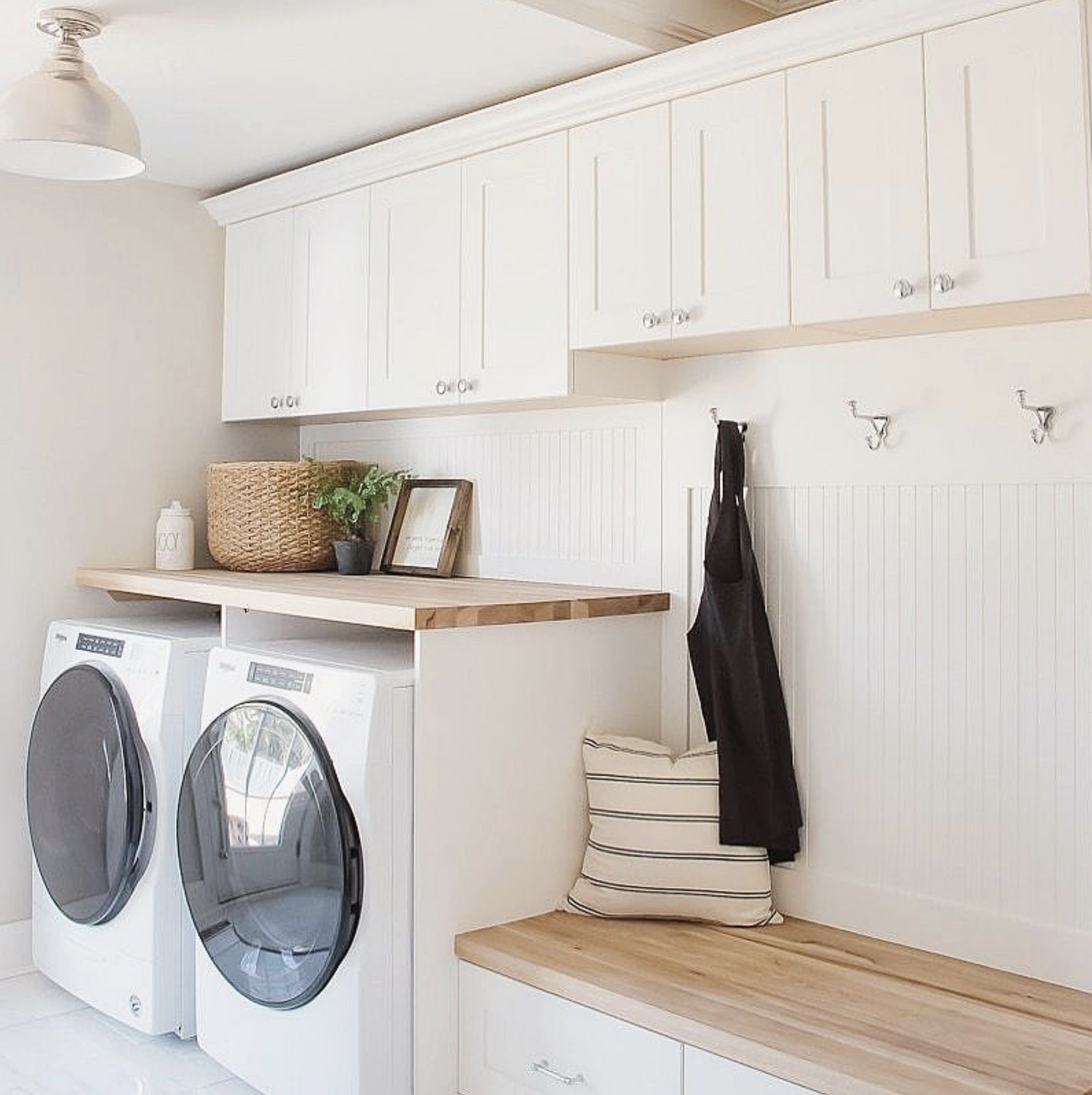 laundry room cloud white cabinets with edgecomb gray walls