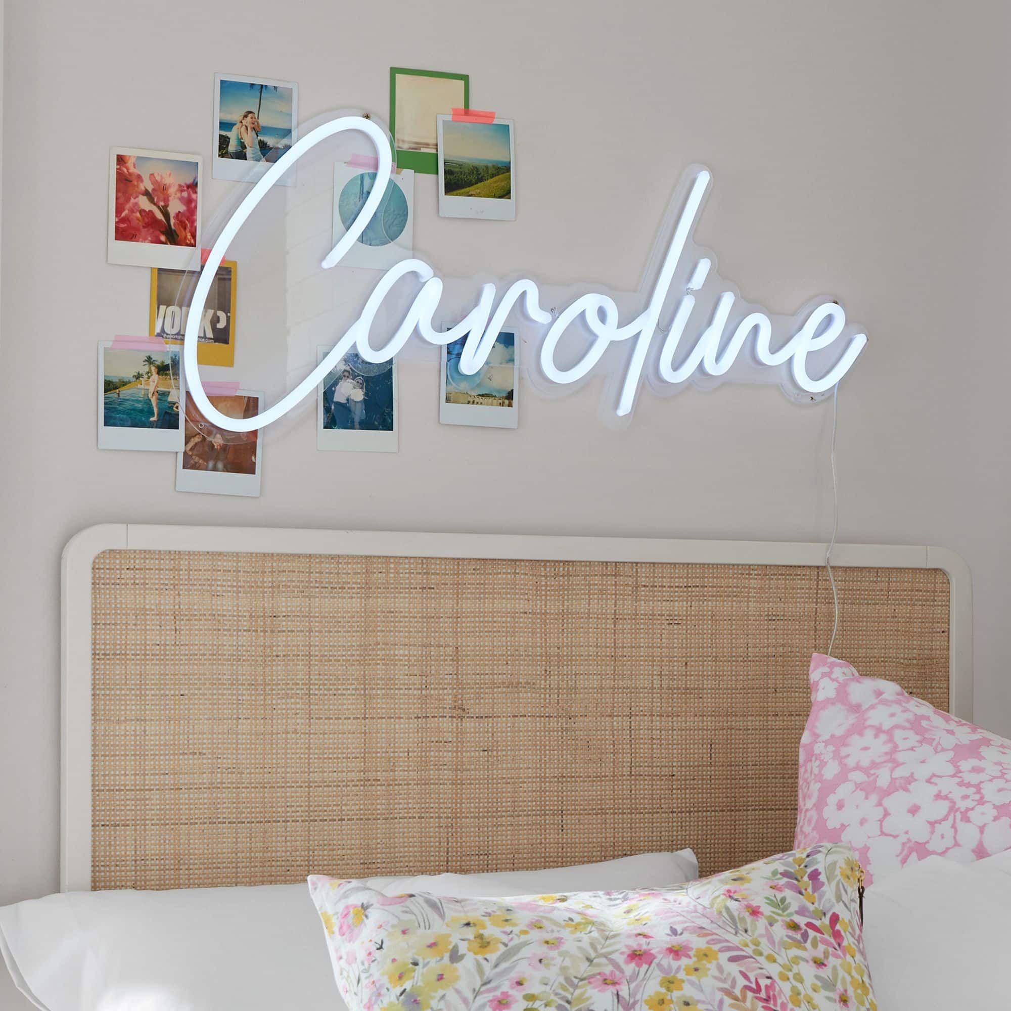 neon name sign dorm room decorating