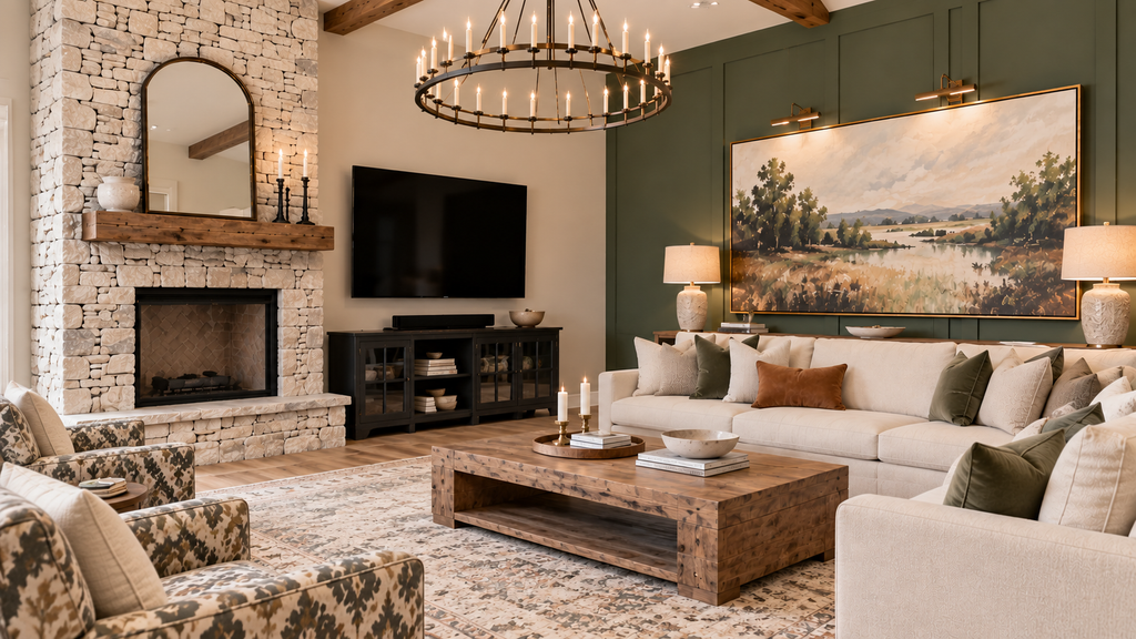 living room with too many competing focal points