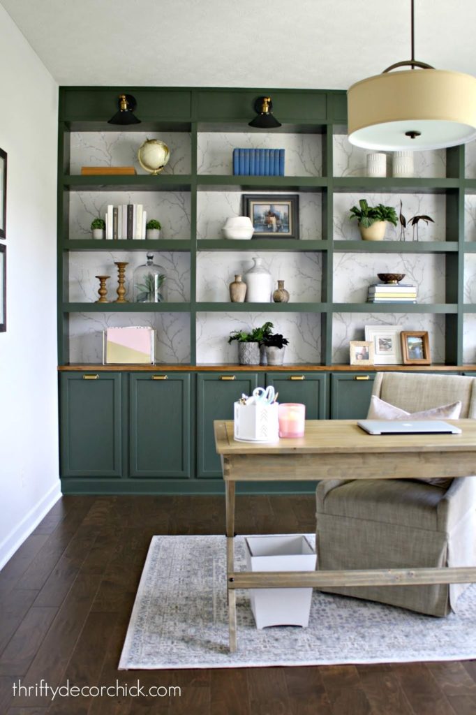 green built-ins in office 