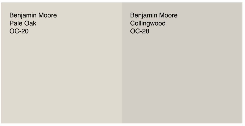 pale oak vs collingwood