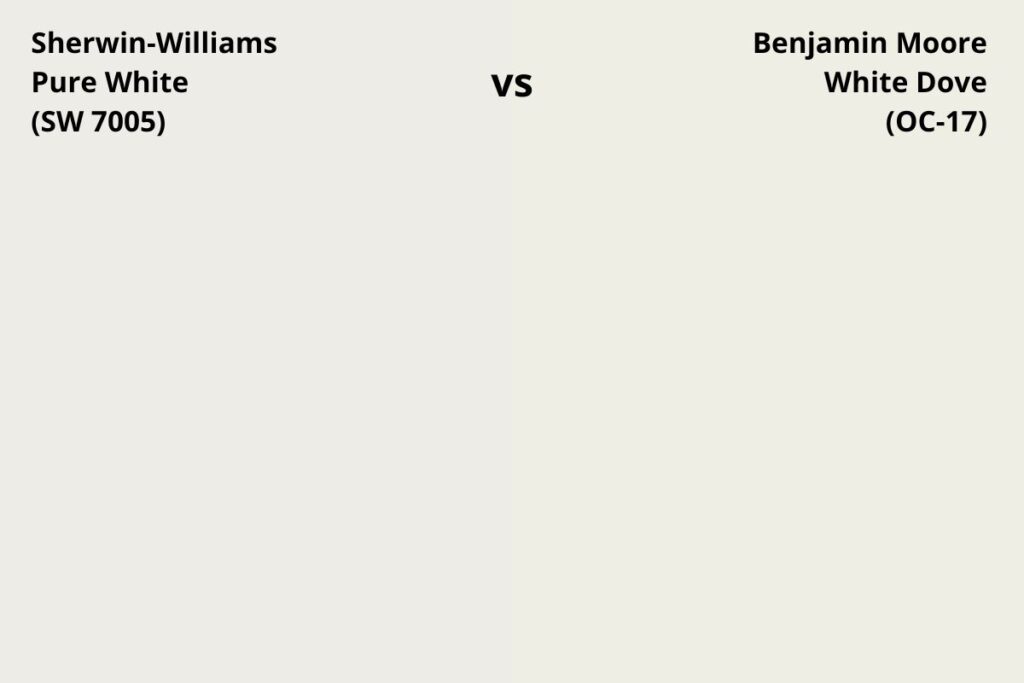 sw pure white versus bm white dove