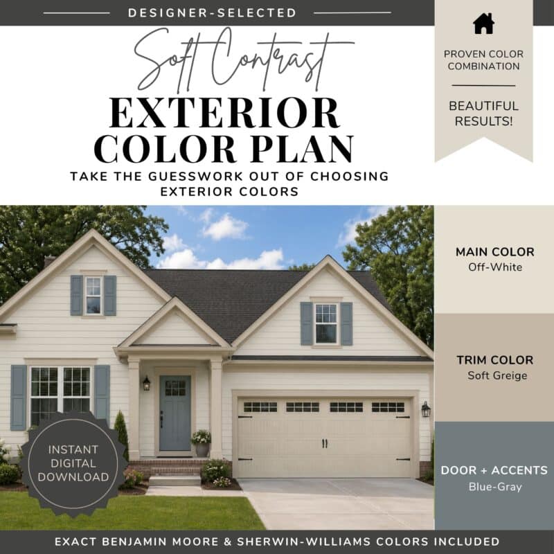 greige and off-white exterior color palette
