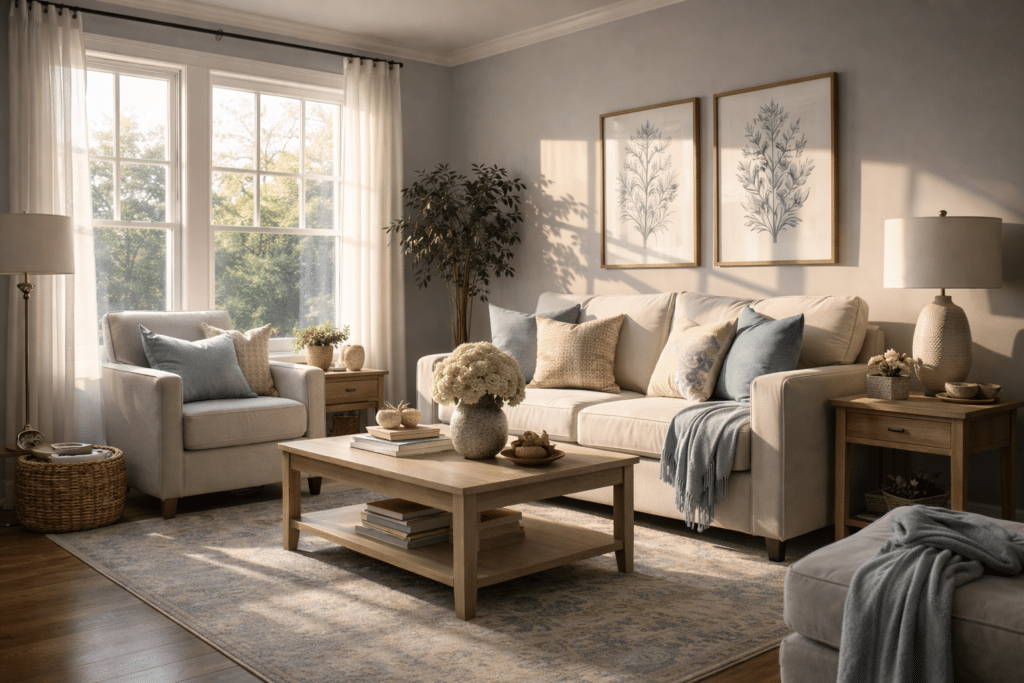 south facing living room lighting affects on paint color