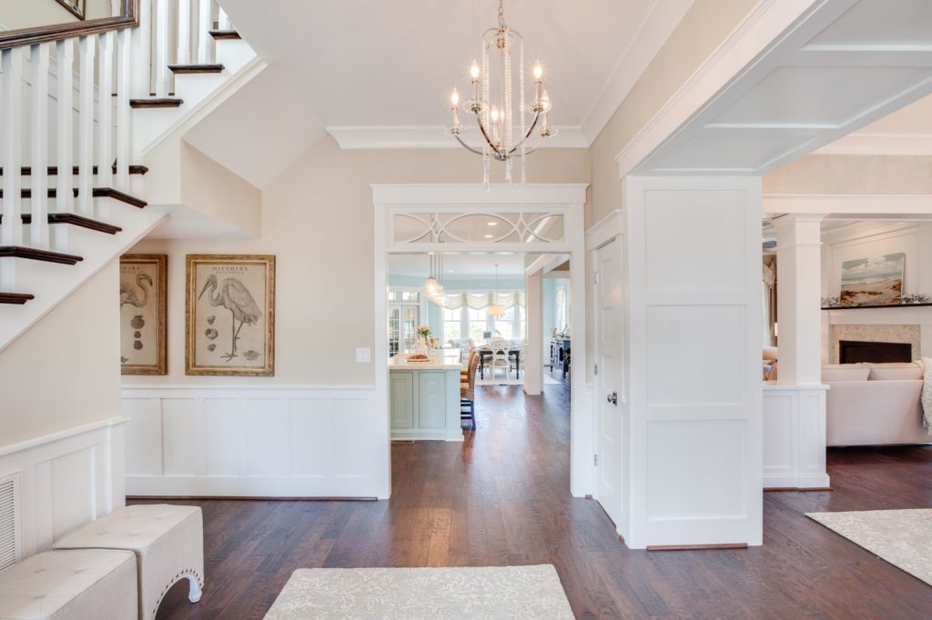 home with white wainscoting and trim
