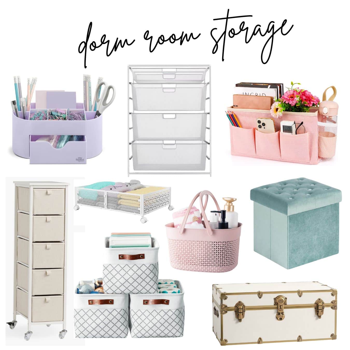 storage ideas for girls dorm room