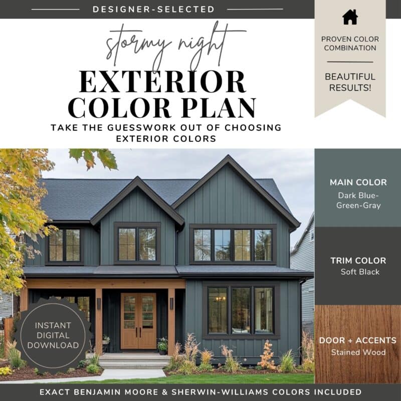 dark modern exterior paint color palette