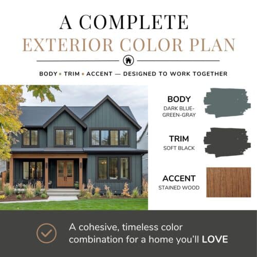 dark blue green gray exterior paint color scheme
