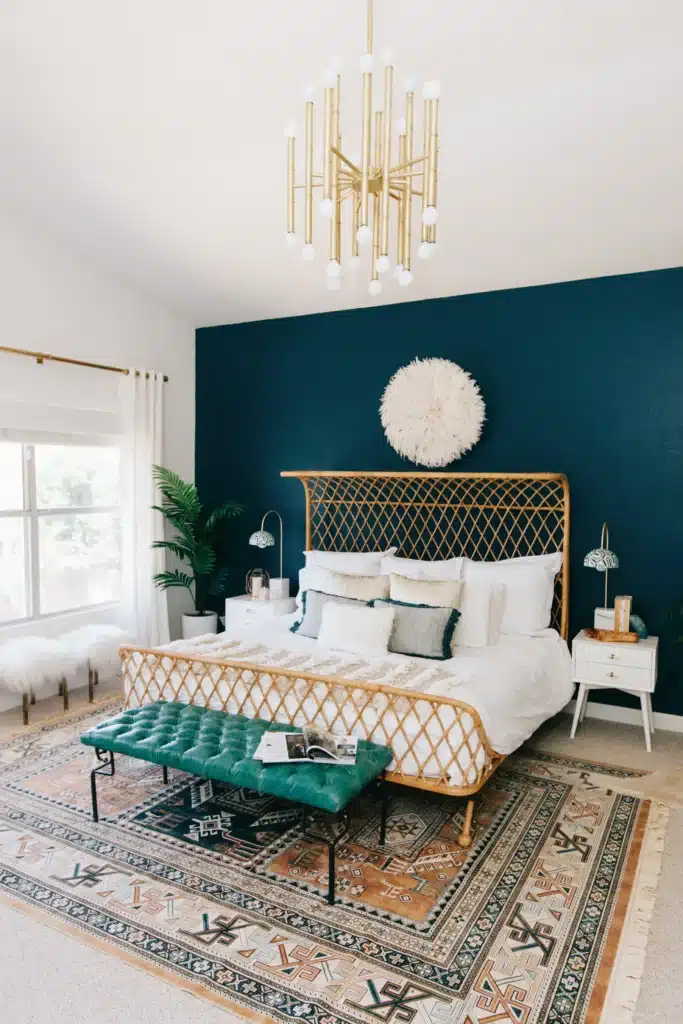 teal accent wall bedroom paint trends