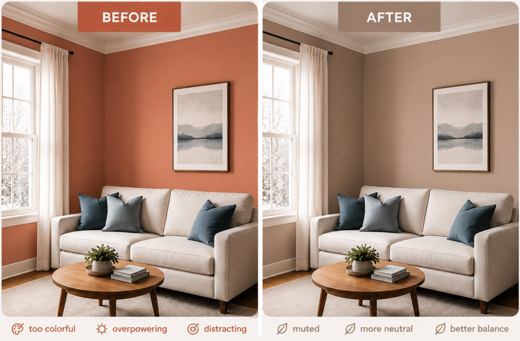 paint color fix too bold or vibrant