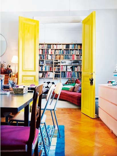 yellow interior door